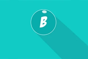 밝은 청록색 배경 위에 B 글자가 있는 원형 아이콘