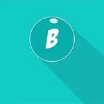 밝은 청록색 배경 위에 B 글자가 있는 원형 아이콘