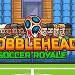 다양한 캐릭터의 얼굴과 중앙에 큰 글씨로 표기된 BOBBLEHEAD SOCCER ROYALE가 있는 이미지