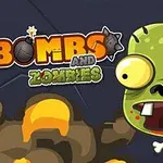 만화 스타일의 좀비 캐릭터와 폭발 장면의 일러스트