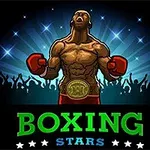 붉은 글러브를 낀 권투 선수가 챔피언 벨트를 착용하고 환호하는 군중 앞에 서 있다