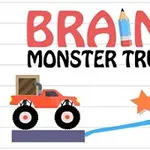 빨간 몬스터 트럭과 파란색 선을 그리는 연필, 별 모양이 있는 그림