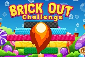 알록달록한 블록으로 쌓여 있고, 가운데 불꽃 이미지가 있으며, 상단에 BRICK OUT Challenge라는 텍스트가 있다