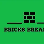 초록색 배경에 검은색 벽돌과 BRICKS BREAKER라는 텍스트가 있는 로고 이미지