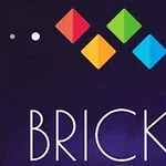 다양한 색상의 다이아몬드 모양이 배열된 그림과 BRICKZ라는 텍스트가 어두운 배경에 있는 이미지