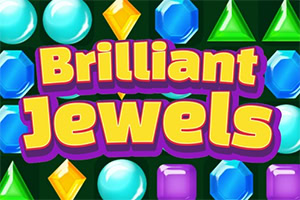 다양한 색상의 보석과 Brilliant Jewels라는 글자가 중앙에 있는 이미지