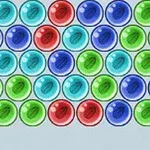 다양한 색상의 구슬들이 격자 형태로 배열되어 있는 이미지