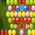 알록달록한 과일 모양의 공들이 정렬되어 있는 이미지