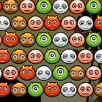 귀여운 얼굴 모양 이모티콘들이 여러 줄로 배열된 이미지