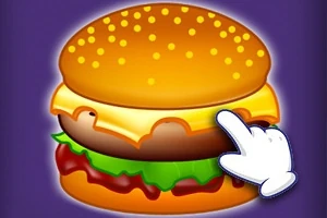치즈버거 이미지와 손 모양의 커서가 있는 그림