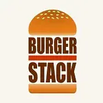 햄버거 빵 모양 안에 BURGER STACK이라는 텍스트가 쓰여져 있는 이미지