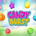 알록달록한 캔디와 CANDY BURST 텍스트가 들어간 화려한 배경