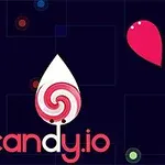 어두운 배경에 다양한 색상의 캔디 모양과 candy