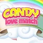 무지개와 구름 위에 CANDY love match라는 글자가 있는 이미지