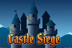 파란 지붕이 있는 성과 Castle Siege라는 문구