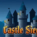 파란 지붕이 있는 성과 Castle Siege라는 문구