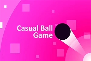 분홍색 배경에 검은 공과 함께 Casual Ball Game이라는 텍스트가 있는 이미지