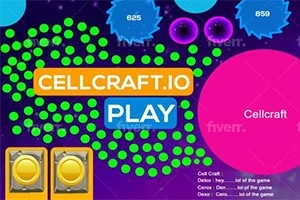 다양한 색상의 원들과 CELLCRAFT