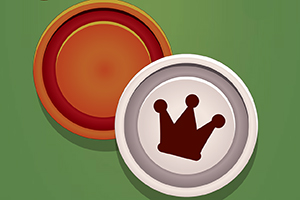 녹색 배경 위에 왕관이 그려진 원형 말 두 개