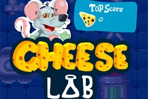 귀여운 쥐 캐릭터와 치즈 모양 글자가 있는 만화 스타일의 배경