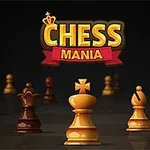 체스말들이 어두운 배경 위에 배열되어 있으며, 위쪽에 CHESS MANIA라는 글자가 보임