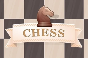 체스 기사 말이 체스판 배경 위 리본에 있는 그림