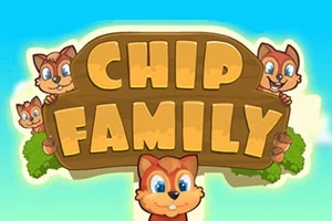 나무 간판 앞에 밝은 표정을 한 다람쥐들이 있는 장면