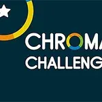 CHROMA CHALLENGE라는 텍스트와 별 모양이 있는 어두운 배경