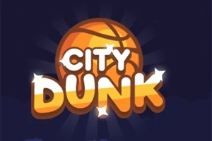 주황색 농구공과 CITY DUNK 텍스트가 어우러진 이미지