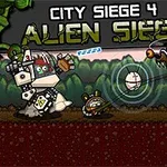 로봇과 외계 생명체들이 숲 속 배경에서 대치하고 있는 장면