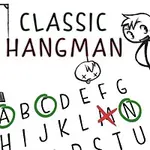 행복하게 손을 흔드는 막대 인물 옆에 고리와 알파벳이 있는 그림