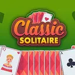 녹색 배경에 카드와 Classic Solitaire 로고가 있는 이미지