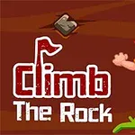 붉은 배경에 주황색 옷을 입은 캐릭터가 암벽을 오르는 모습과 Climb The Rock이라는 글자가 적혀 있다