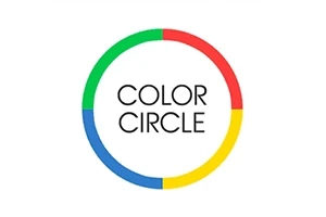 녹색, 파란색, 노란색, 빨간색으로 구성된 원형 테두리에 COLOR CIRCLE라는 글자가 중앙에 있는 이미지