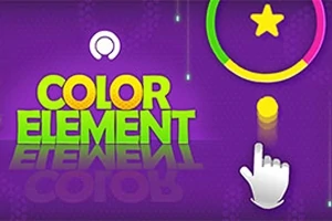 보라색 배경에 COLOR ELEMENT라는 텍스트와 색상 원 안의 별, 하단에 흰색 손 모양이 있는 이미지