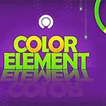 보라색 배경에 COLOR ELEMENT라는 텍스트와 색상 원 안의 별, 하단에 흰색 손 모양이 있는 이미지