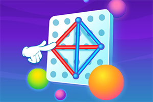 하얀 장갑을 낀 손이 여러 개의 색깔 공과 격자 모양의 무늬가 있는 사각형 보드 위를 가리키고 있는 이미지