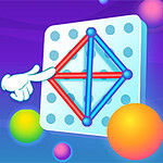 하얀 장갑을 낀 손이 여러 개의 색깔 공과 격자 모양의 무늬가 있는 사각형 보드 위를 가리키고 있는 이미지