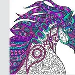 다채로운 패턴과 색상으로 꾸며진 말의 일러스트레이션