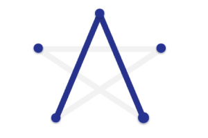 파란색 별 모양의 점 연결 그림