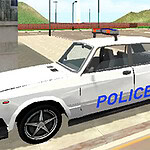 경찰차 옆에 서 있는 경찰관