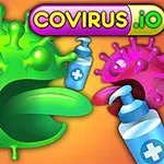 녹색과 분홍색 바이러스 모양의 캐릭터와 의료용 펌프 병이 있는 이미지