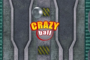 회색 금속 통로 위에 CRAZY ball라는 텍스트와 은색 공이 있는 이미지