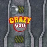 회색 금속 통로 위에 CRAZY ball라는 텍스트와 은색 공이 있는 이미지