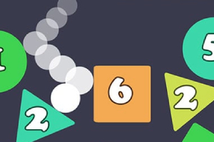 다양한 숫자가 적힌 원, 삼각형, 사각형 모양과 함께 흰색 구슬들이 배열되어 있는 이미지