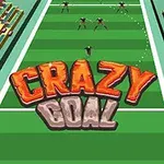 초록색 경기장 중앙에 CRAZY GOAL이라는 큰 글자가 있으며, 양쪽에 관중석이 있는 축구 경기장 모습