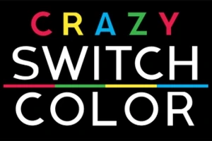 검은 배경 위에 CRAZY SWITCH COLOR라는 다채로운 색상의 텍스트