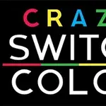 검은 배경 위에 CRAZY SWITCH COLOR라는 다채로운 색상의 텍스트