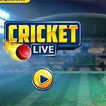 크리켓 선수와 경기장 배경 위에 CRICKET LIVE 텍스트가 있는 이미지