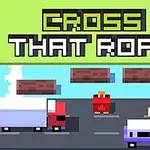 픽셀 아트 스타일의 거리와 강을 배경으로 트럭과 자동차가 지나가고 중앙에 붉은 새가 있는 이미지